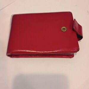 Vintage Princess Gardner Red Leather Wallet Clutch Snap Closure Coin Purse